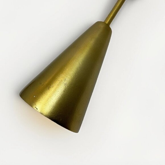 Noir Hiro Metal Side Table Brass Finish Pedestal Round Modern Unique Accent - Picture 14 of 15